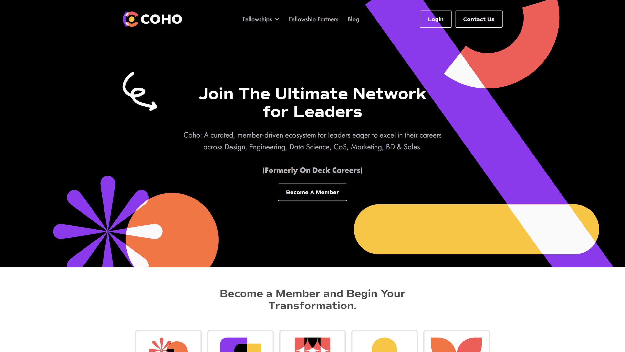 Coho - Ultimate Network for Leaders created on Webflow
